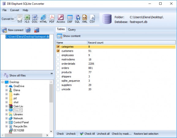 DB Elephant SQLite Converter screenshot