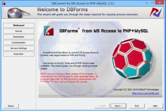 DBConvert for MS Access to PHP + MySQL screenshot
