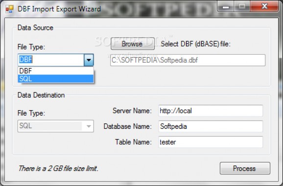 DBF Import Export Wizard screenshot