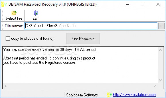 DBISAM Password Recovery screenshot