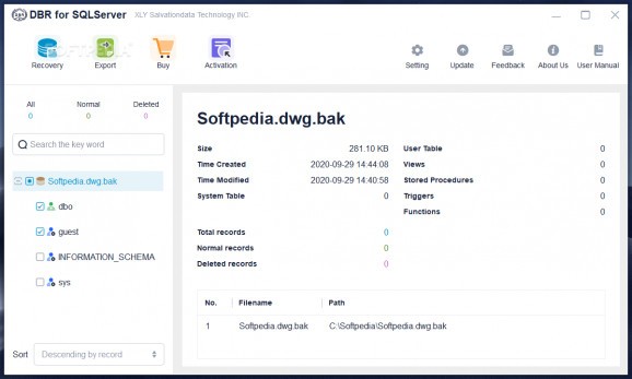 DBR for SQLServer screenshot