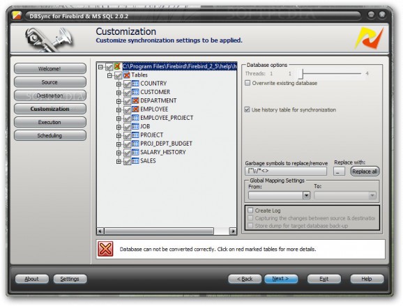 DBSync for Firebird & MSSQL screenshot