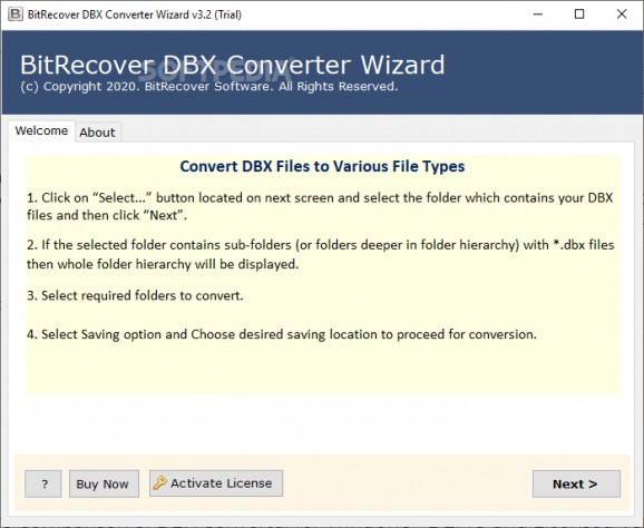 DBX Converter Wizard screenshot