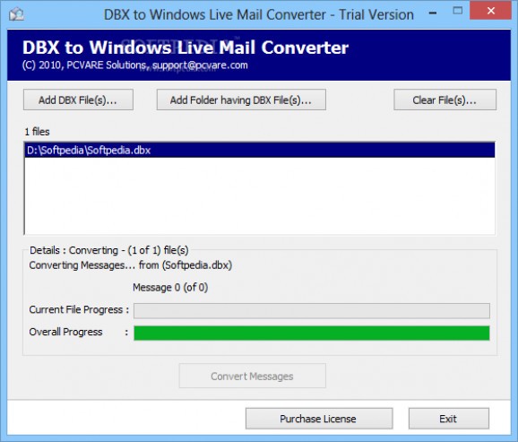 DBX to Windows Live Mail Converter screenshot