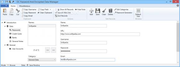 DC Password And Encrypted Data Manager screenshot