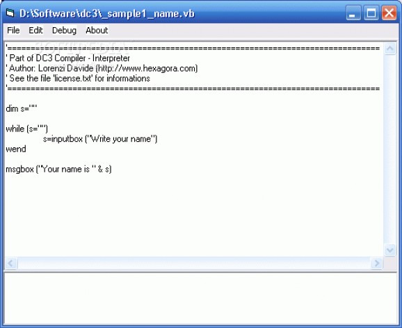 DC3 Compiler - Interpreter screenshot