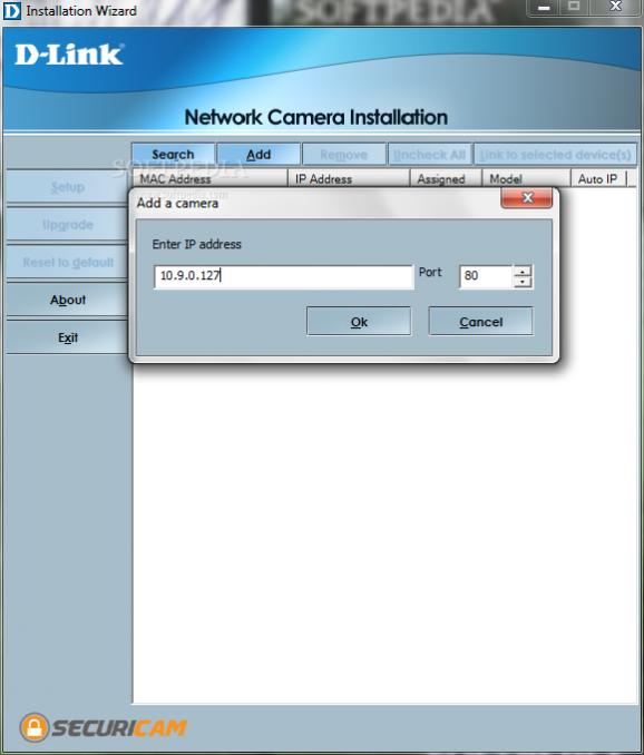 D-Link DCS-5300G Camera Installation Wizard screenshot