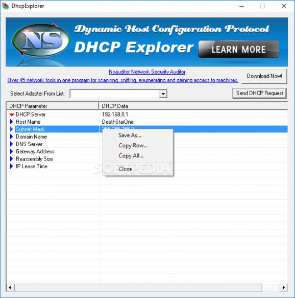 DHCP Explorer screenshot