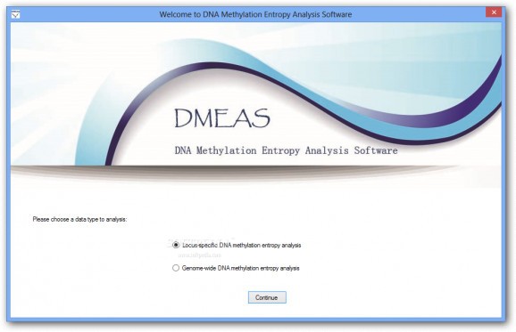 DMEAS (DNA Methylation Entropy Analysis Software) screenshot