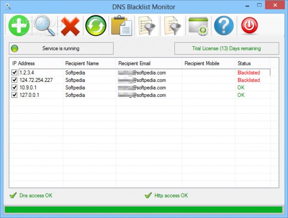 DNS Blacklist Monitor screenshot