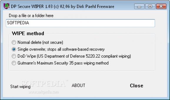 DP Secure Wiper screenshot
