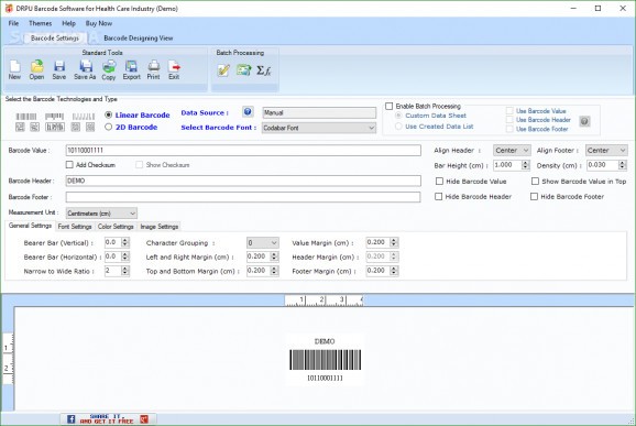DRPU Barcode Software for Health Care Industry screenshot