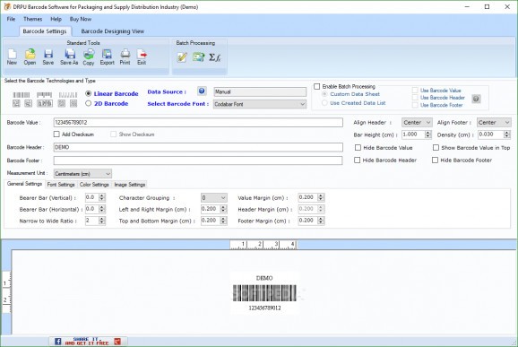 DRPU Barcode Software for Packaging and Supply Distribution Industry screenshot