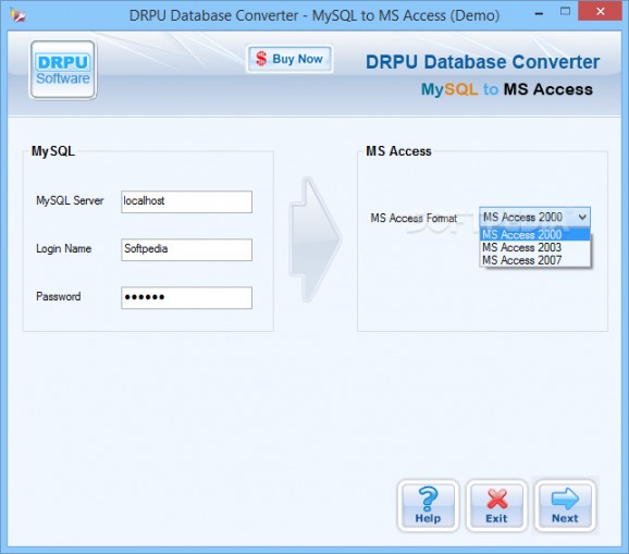 DRPU Database Converter - MySQL to MS Access screenshot