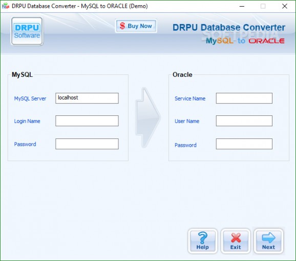 DRPU Database Converter - MySQL to ORACLE screenshot
