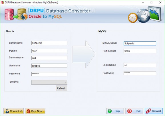 DRPU Database Converter - ORACLE to MySQL screenshot