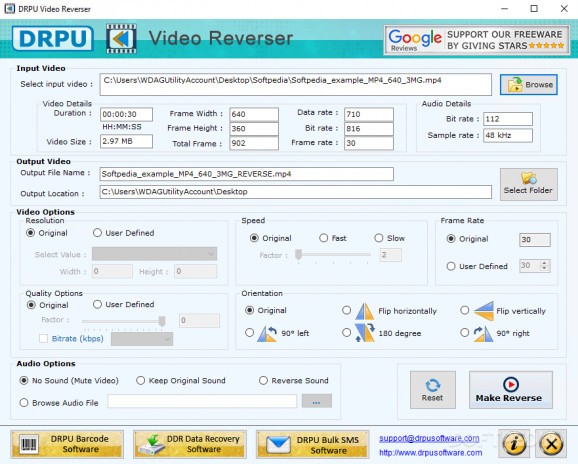DRPU Video Reverser screenshot