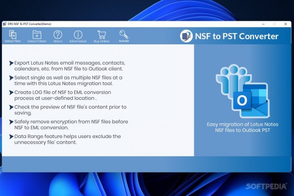 DRS NSF to PST Converter screenshot
