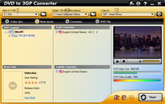 DVD to 3GP Converter screenshot