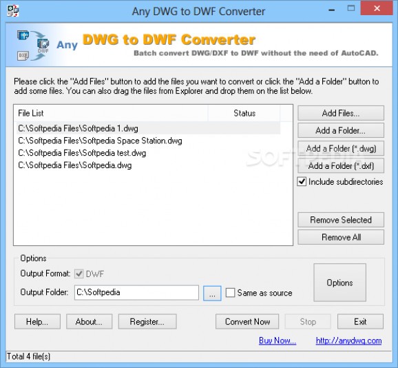 Any DWG to DWF Converter screenshot