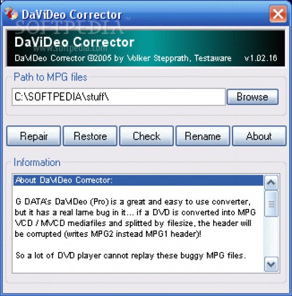 DaViDeo Corrector screenshot