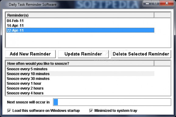 Daily Task Reminder Software screenshot