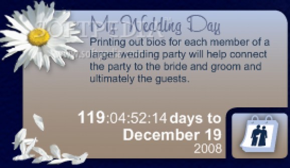 Daisy Wedding Tip of the Day and Countdown screenshot