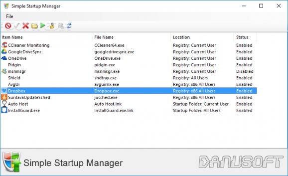 Simple Startup Manager screenshot
