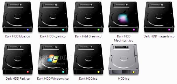 Dark Hard Drive Icons screenshot