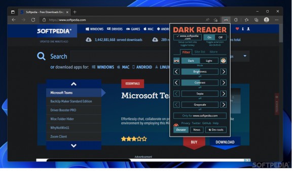 Dark Reader for Edge screenshot