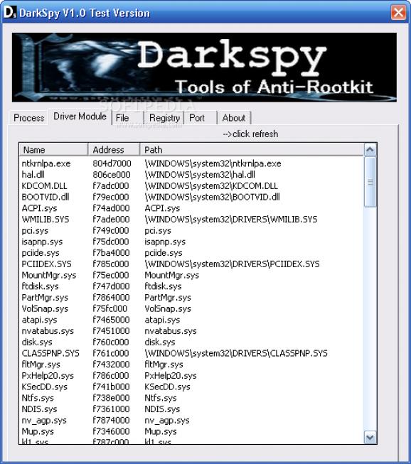 DarkSpy Anti-Rootkit screenshot