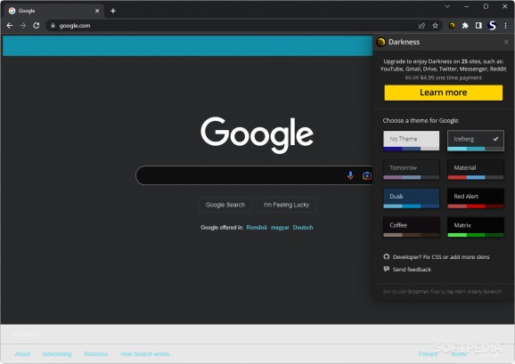Darkness for Chrome screenshot
