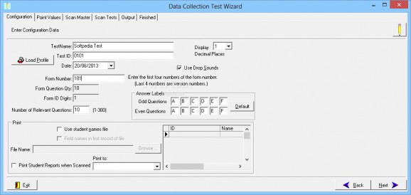 Data Collection Test Wizard screenshot