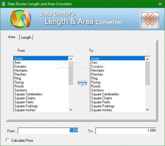 Data Doctor-Length and Area Convertor screenshot