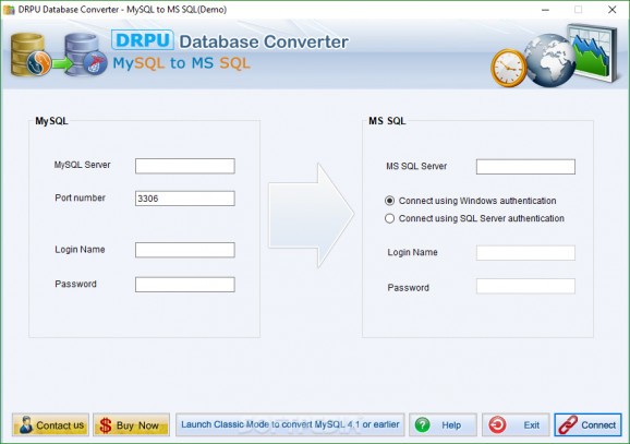 DRPU Database Converter - MySQL to MS SQL screenshot