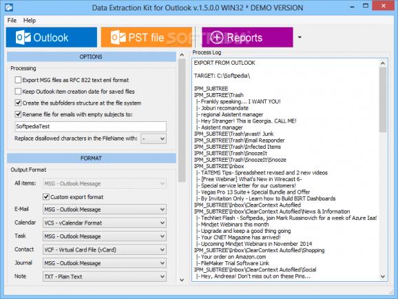 Data Extraction Kit for Outlook screenshot