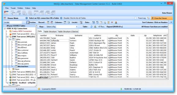Data Management Center screenshot