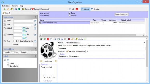 DataOrganizer screenshot