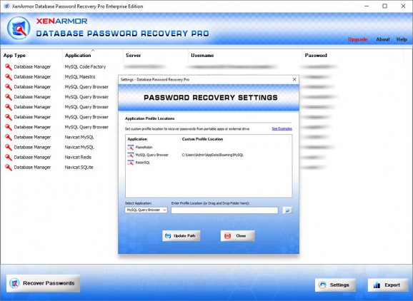 XenArmor Database Password Recovery Pro screenshot