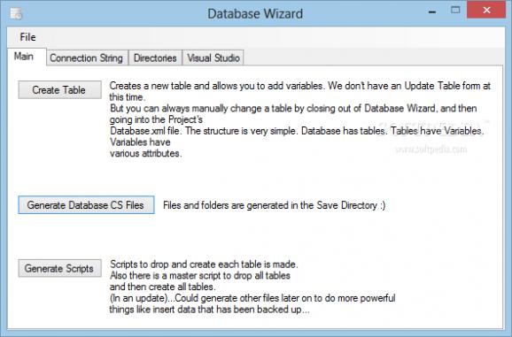 Database Wizard screenshot