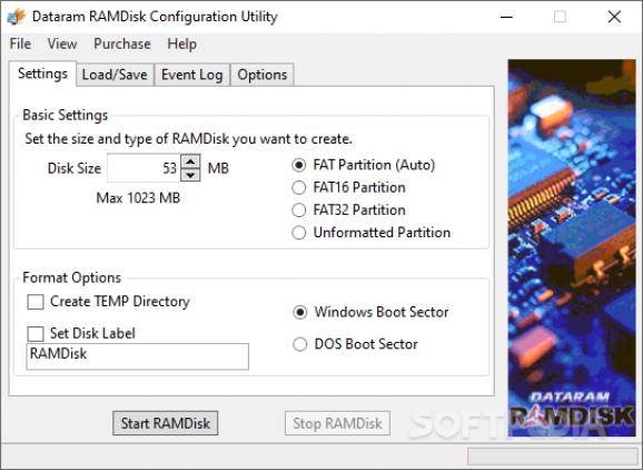 Dataram RAMDisk screenshot