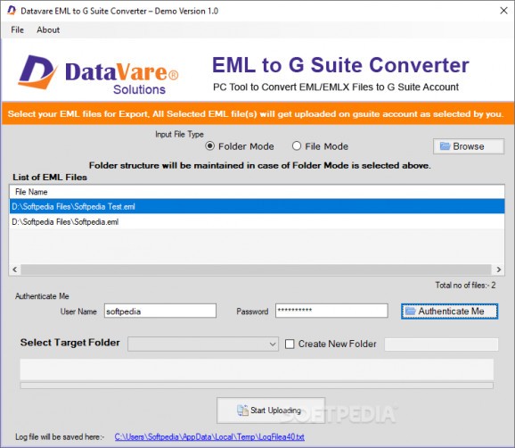 Datavare EML to G Suite Converter screenshot