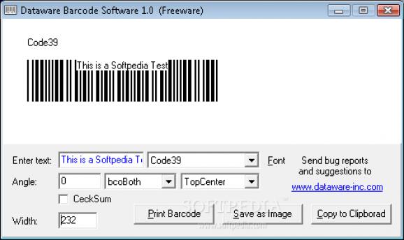 Dataware Barcode Software screenshot
