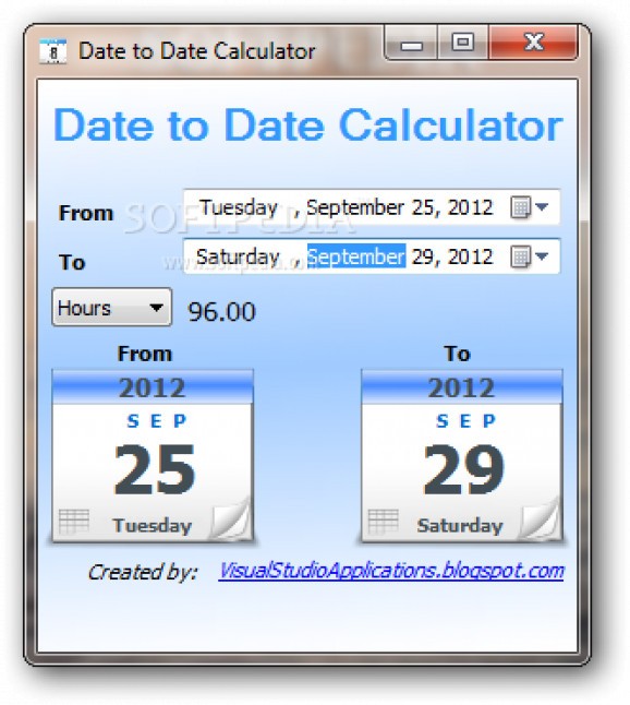 Date to Date Calculator screenshot