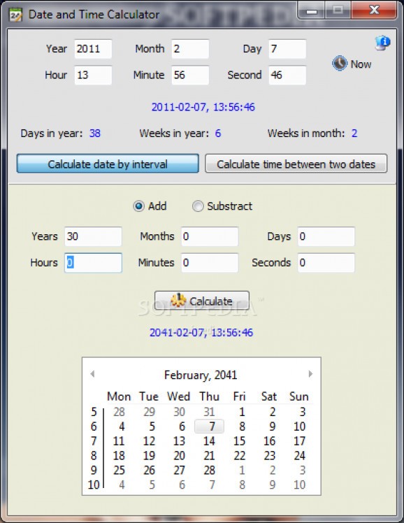 Date and Time Calculator screenshot