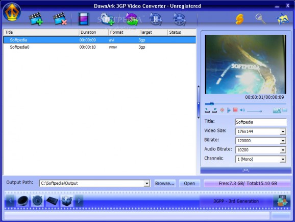 DawnArk 3GP Video Converter screenshot