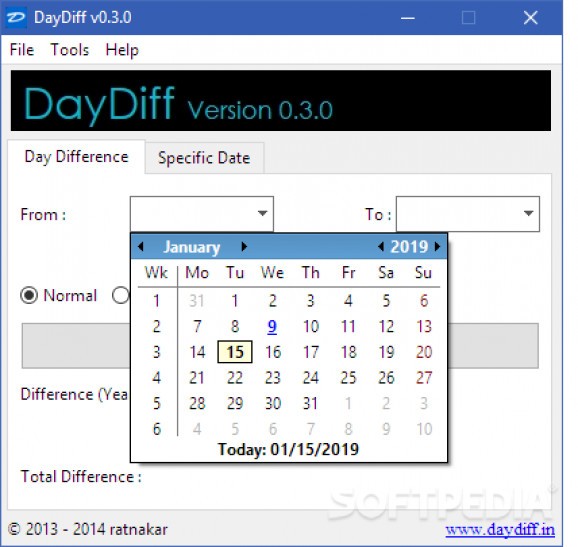 DayDiff screenshot