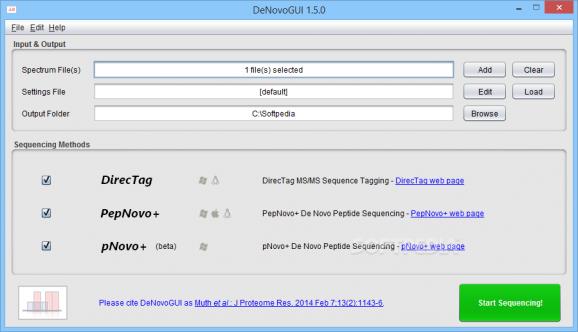 DeNovoGUI screenshot