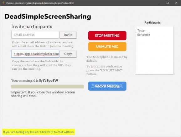 DeadSimpleScreenSharing for Chrome screenshot