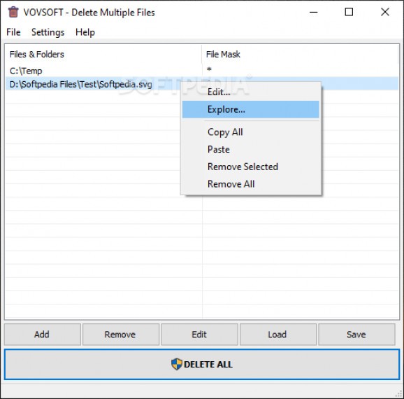 VOVSOFT - Delete Multiple Files screenshot